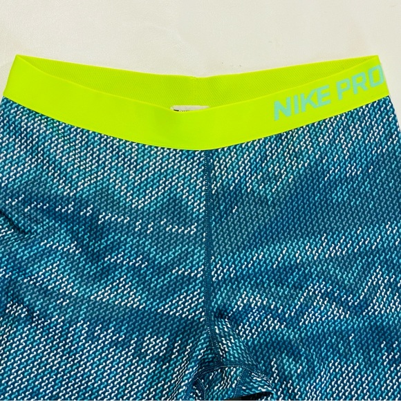 Nike Pro Womens Hyperwarm Running Athletic Tights Nordic Blue Yellow Size Large - Picture 4 of 11